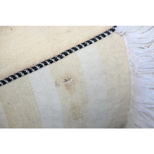 Moroccan Floor Pillow Bohemian Pouf With Silver Sequins and Long Fringes For Sale - Image 11 of 13