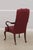 Wood Pair of Hickory Chair Co Mahogany Queen Anne Upholstered Chairs For Sale - Image 7 of 17