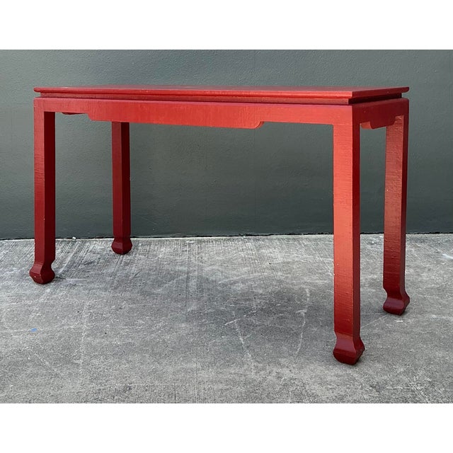 Vintage Grasscloth Ming Console Table For Sale - Image 4 of 12