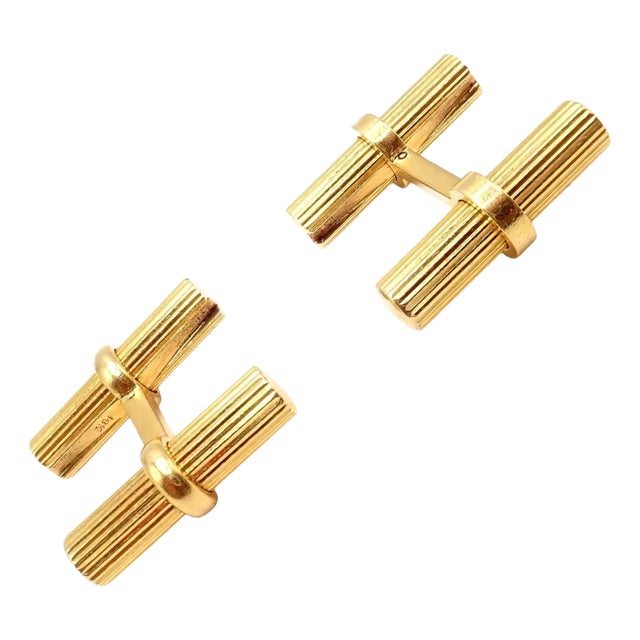 Vintage Van Cleef & Arpels Yellow Gold Bar Cufflinks, A Pair For Sale