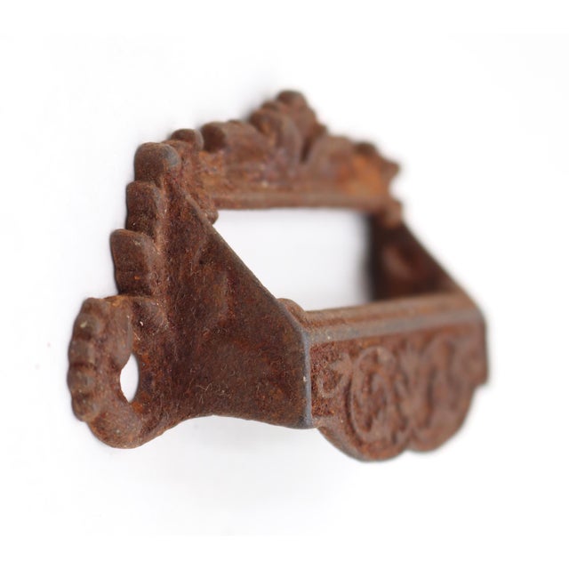 Early 20th Century Pair of Antique 3.5 In. Victorian Iron Apothecary Bin Pulls For Sale - Image 5 of 5