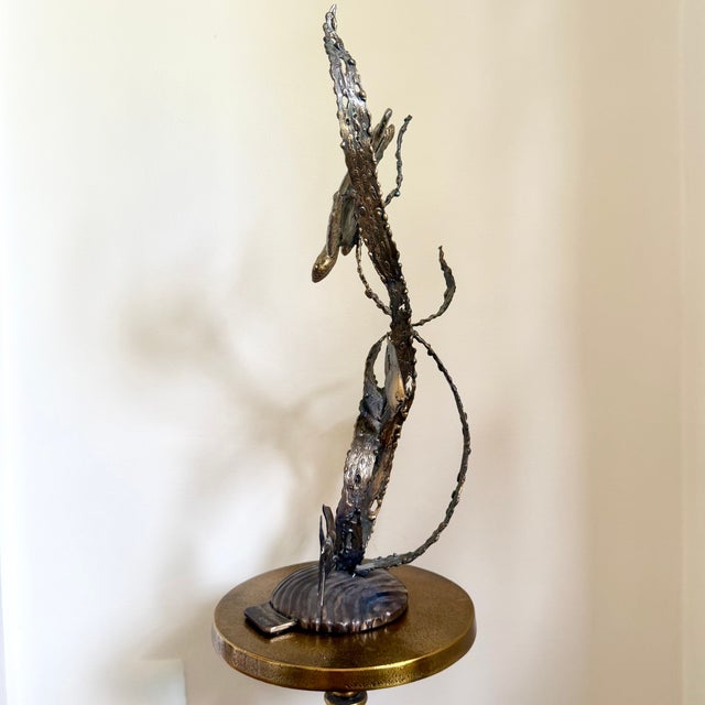 2010s Artisan Metal Sea Turtle Sculpture Coastal Reef Statue Ocean Fish 19" 4.5 LBS For Sale - Image 5 of 10