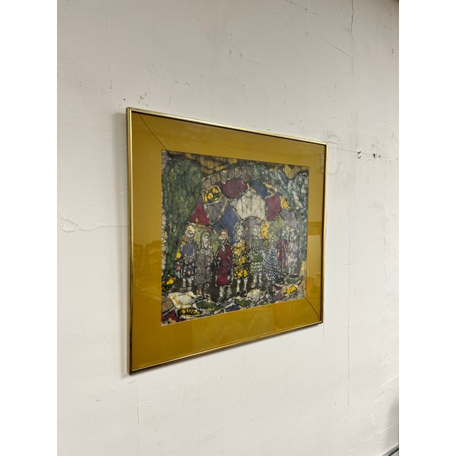 Mid-Century Modern Mid Century Batik Painting Cousin From Peru Marion Knudsen For Sale - Image 3 of 4