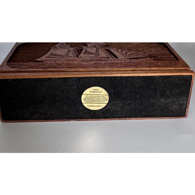 LastCHANCE!Mid 20th Century American Walnut Maritime Nautical Motif Napkin Holder For Sale In Seattle - Image 6 of 10
