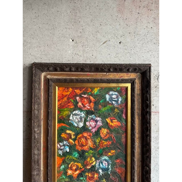 1960s Mid Century Modern Impasto Still Life - Framed Oil Painting For Sale - Image 5 of 9