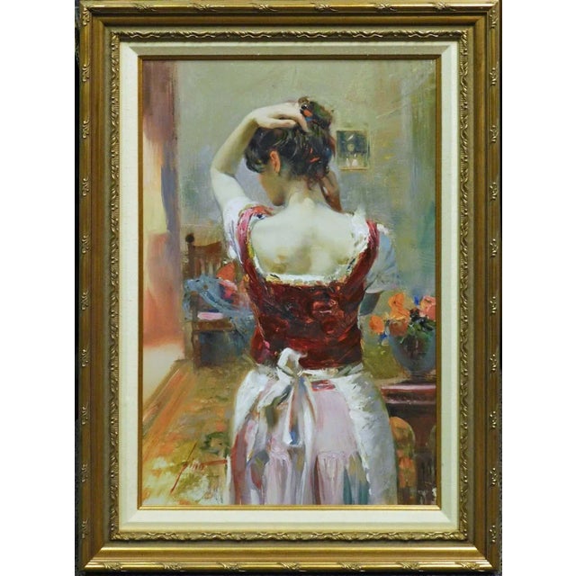 Pino "Isabella" on Canvas Hand Signed & Embellished W/ Custom Frame For Sale