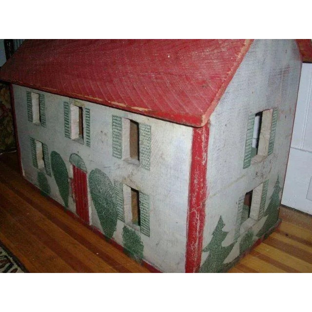 Early 20th Century Paint Decorated Folk Art Wooden Doll House For Sale In New York - Image 6 of 9
