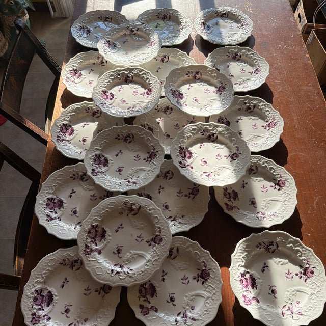 Set of 21 Antique Job Ridgway Cauldon Place Dessert Plates, Pattern B1154, Circa 1808-1814 For Sale - Image 12 of 12