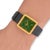 Rare Vintage Piaget Protocole manual-wind watch in 18K yellow gold featuring square case with natural jade dial and Roman...