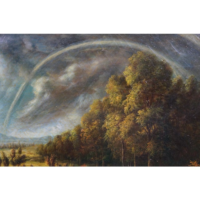 Late 20th Century The Rainbow Landscape Oil Painting on Linen After Peter Paul Rubens 39" For Sale - Image 11 of 13