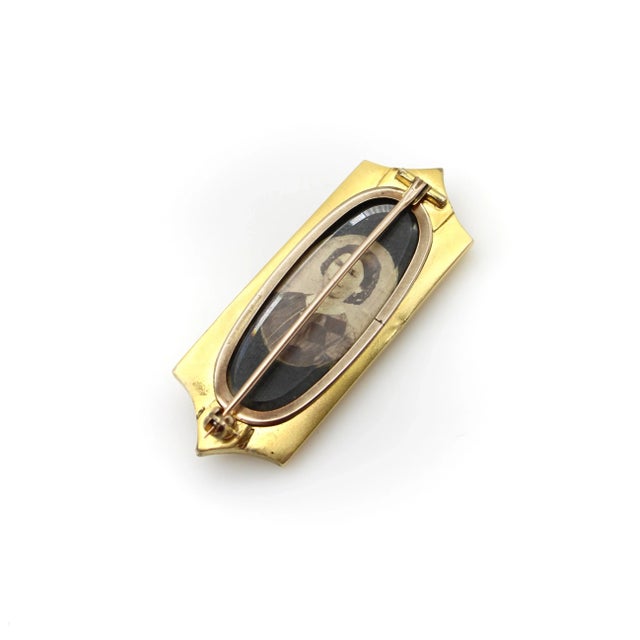 14k Gold Envelope Shaped Mourning Locket With Arrow For Sale In Los Angeles - Image 6 of 7
