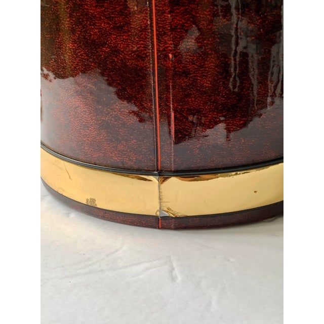 Vintage Mid-Century Modern Faux Tortoise Style Ice Bucket For Sale - Image 10 of 13