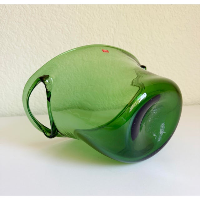 1960s Italian Emerald Green Blown Glass Ice Bucket For Sale - Image 10 of 10