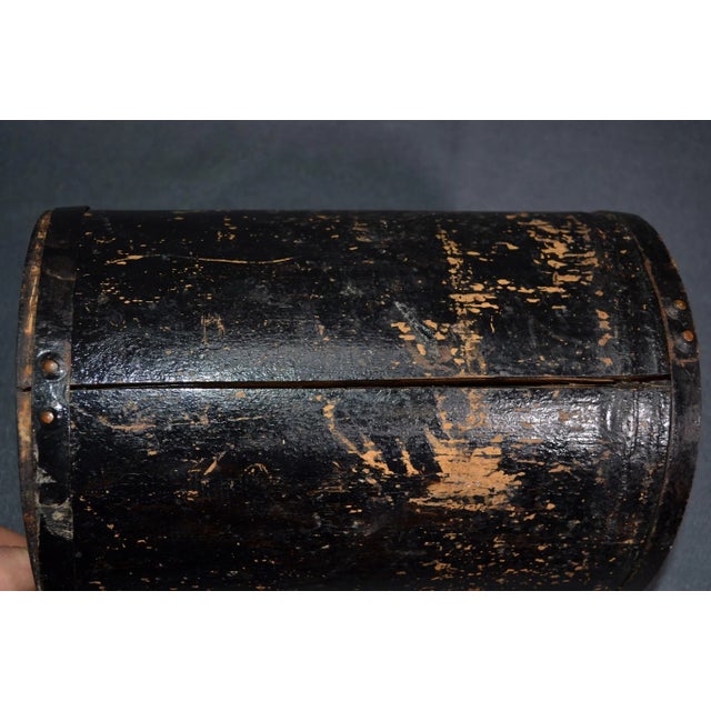Late 19th Century Important Black Lacquered Bamboo Pot With Polychrome Character Decoration For Sale - Image 9 of 12