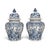 Asian Antique Pair of 19th Century Hand Painted Dutch Blue & White Delft Covered Vases ~ Urns For Sale - Image 3 of 18