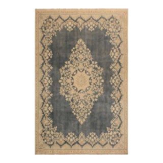 Boho Chic Vintage 1990's Gray/Beige Wool Rug - 7'6'' X 10'1'' For Sale
