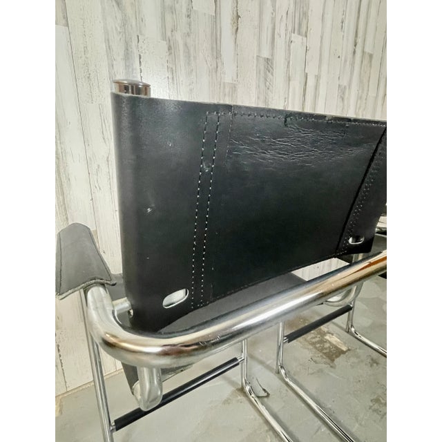Mart Stam Style Chrome and Leather Barstool | Chairish
