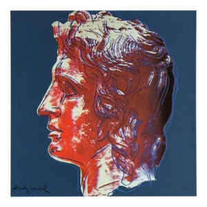 1986 Carnegie Museum of Art After Andy Warhol "Alexander the Great" Lithograph With Blue Background