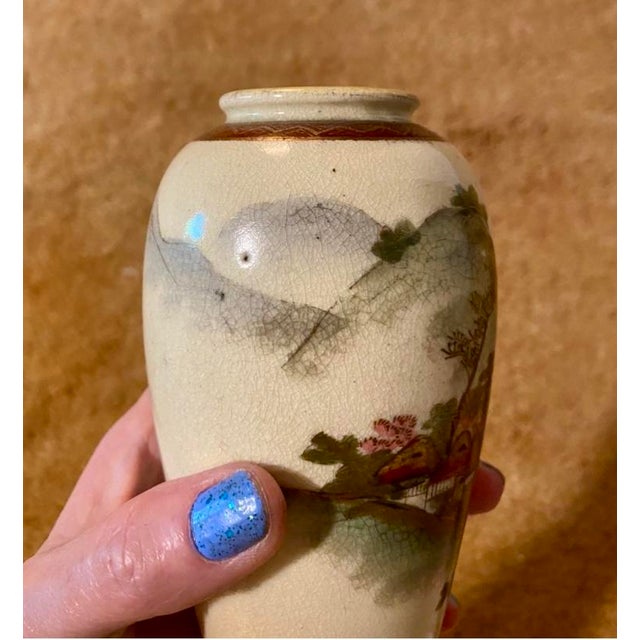 Ceramic 1970s Japanese Satsuma Pottery Vase For Sale - Image 7 of 8