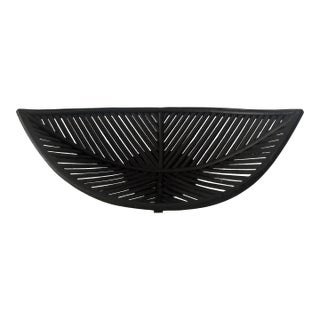 Black Rattan Leaf Centerpiece For Sale