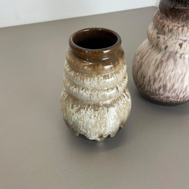Fat Lava Pottery Vases by Scheurich, 1970s, Set of 2 For Sale - Image 4 of 18