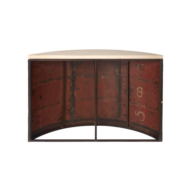 Coffee Reclaimed Tin Demi Lune For Sale - Image 8 of 9