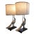 Gorgeous Ornate Medium Sized Aluminum Peacock Table Lamps For Sale