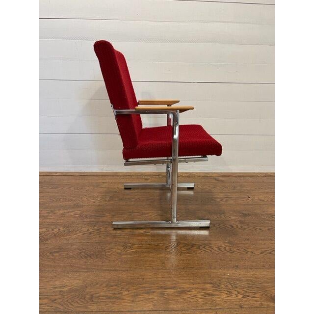 Vintage Chair in Red and Chrome For Sale - Image 10 of 10