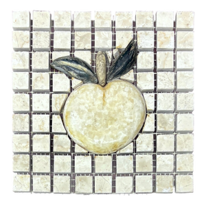 Botticino Marble / Rosa Crystal Marble / Verde Saltan Marble / Café Brissac Limestone Polished Peach Decorative Mosaic