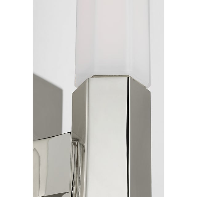 Visual Comfort Chapman & Myers for Visual Comfort Signature Hawthorne 20" Double Bath Light in Polished Nickel with White Glass For Sale - Image 4 of 7