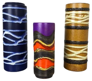 Fat Lava Tube Vases from Scheurich, Germany, 1970s, Set of 3