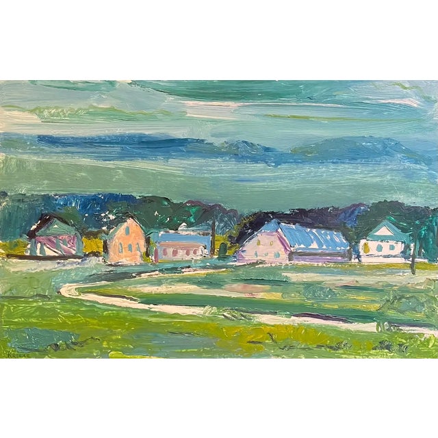 Jean Krille, Landscape 136, Oil on Masonite, Framed For Sale - Image 10 of 10