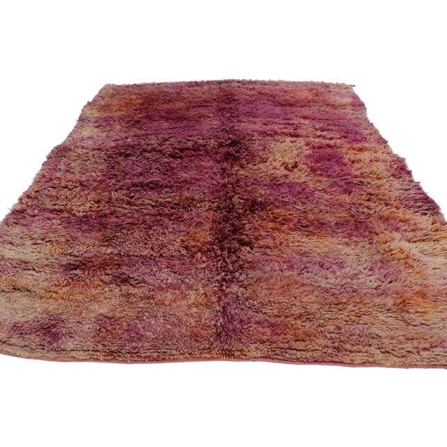 Vintage Beni Mrirt Moroccan Rug - 06'07 X 07'11 For Sale In Dallas - Image 6 of 9