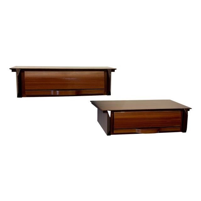 Vintage Wall Mounted Bedside Tables, 1950s, Set of 2 For Sale