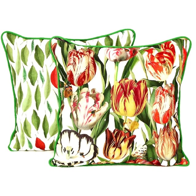 This radiantly colorful rainbow and green reversible tulips design is the perfect complement to your succulent outdoor...
