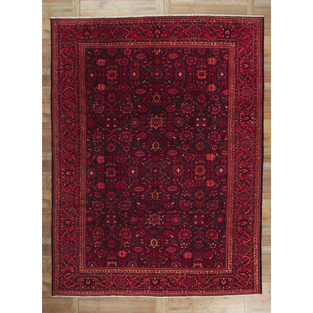 Navy Blue Vintage Persian Malayer Rug - 10'01 X 13'06 For Sale - Image 8 of 8