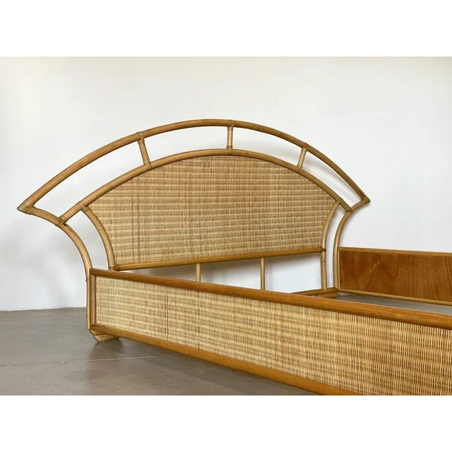 Double Bed in Bamboo and Wicker, 1980s For Sale - Image 4 of 12