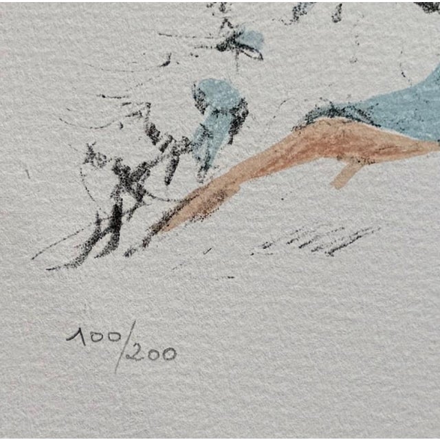 Léonard Tsuguharu Foujita, Woman and Child, 1964, Original Lithograph For Sale - Image 4 of 6