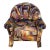1990s Postmodern Multi Composed Clam Shell Barrel Chair For Sale