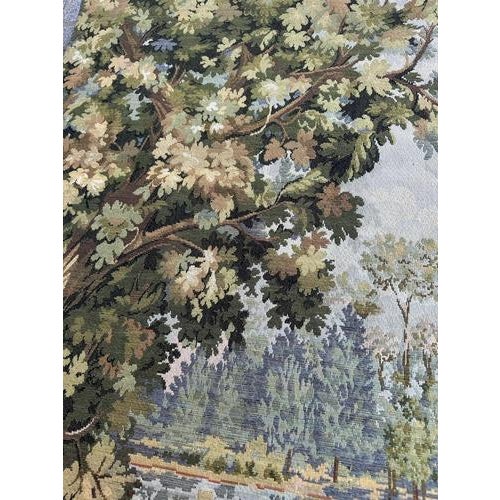 Vintage French Jacquard Tapestry with Hunters and Hounds in the style of Aubusson, 1970s For Sale - Image 10 of 18