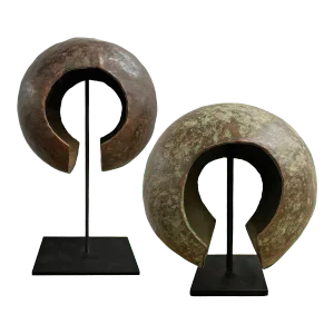 Pair of 20th Century Mbole Currency Pieces on Custom Mounts