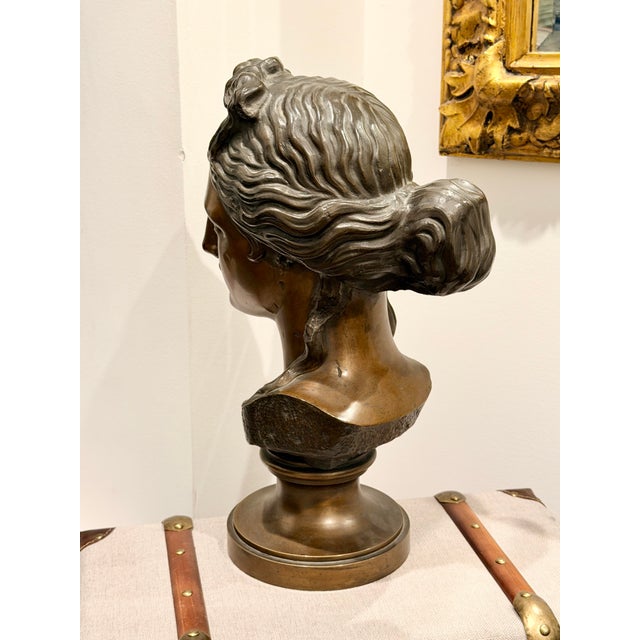Bronze Bust, Classical Greek Maiden – Grand Tour Style For Sale - Image 4 of 4