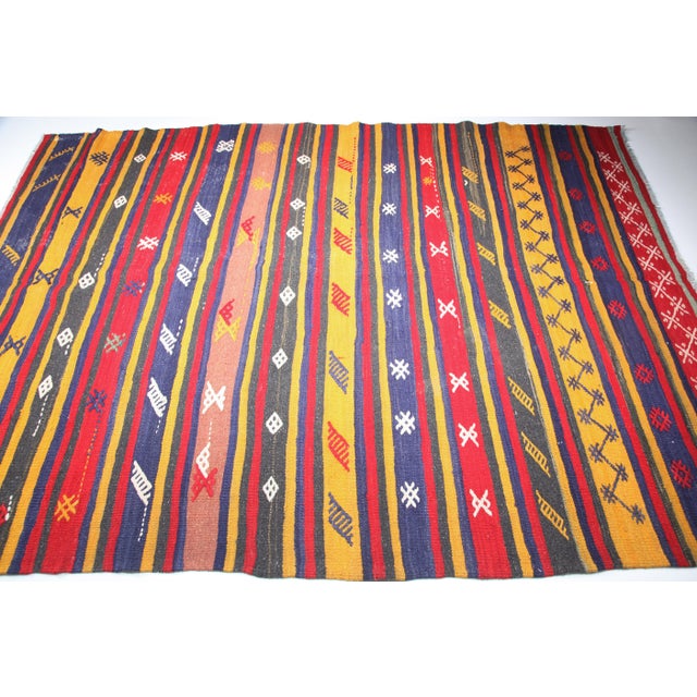 1970s Vintage Kilim Rug - 4' 2'' X 7' 7'' For Sale - Image 10 of 12