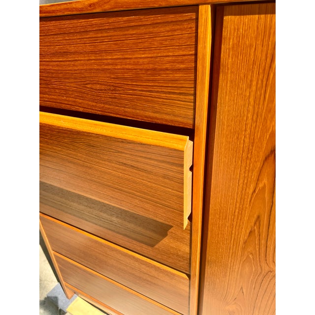 Wood Unused 1960s Danish Modern Teak Armoire Dresser by Brouer Møbelfabrik – Stephen J. Cannell Estate For Sale - Image 7 of 13