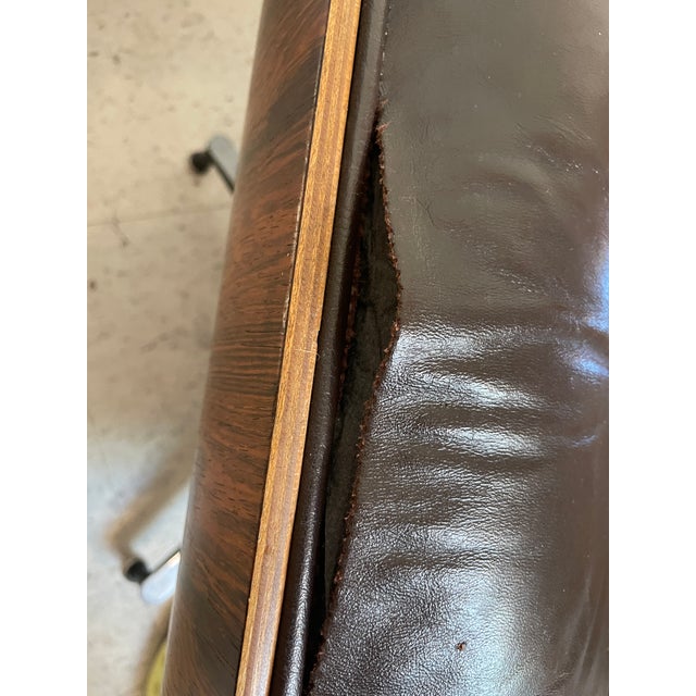 Vintage Herman Miller Eames Ottoman - Brown Leather For Sale - Image 11 of 13