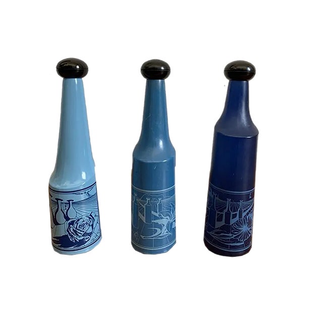 Surrealist Glass Bottles by Salvador Dali for Rosso Antico, 1970s, Set of 3 For Sale