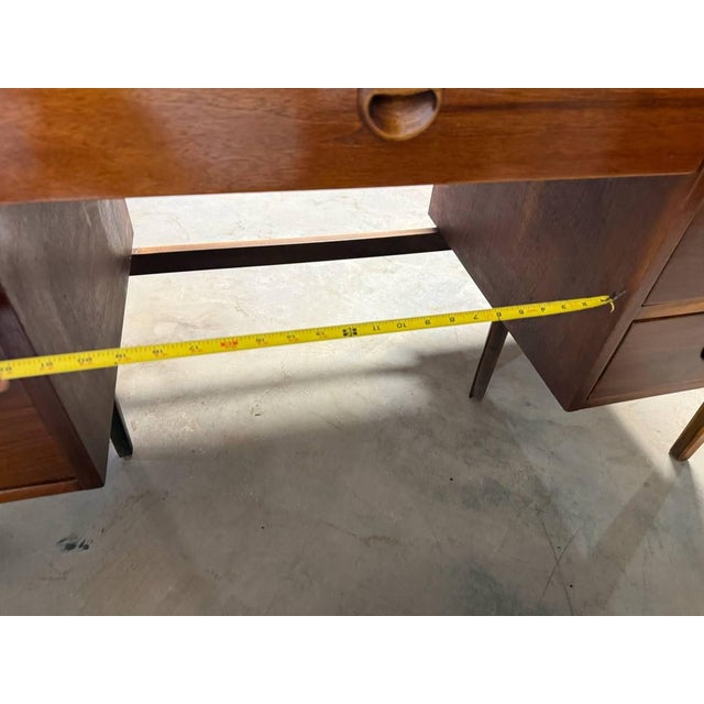 Mid 20th Century Mid Century Modern Walnut Writing Desk by Stanley Furniture For Sale - Image 5 of 18
