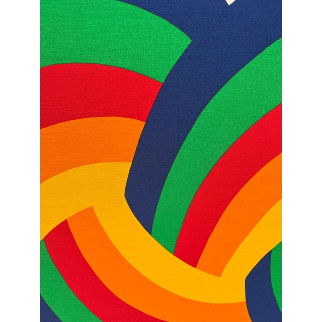 Vintage Graphic Pop Art Rainbow Print on Fabric For Sale - Image 4 of 12