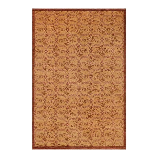 Classic Ziegler Tan Brown Hand-Knotted Wool Rug - 9'0'' X 12'4'' For Sale