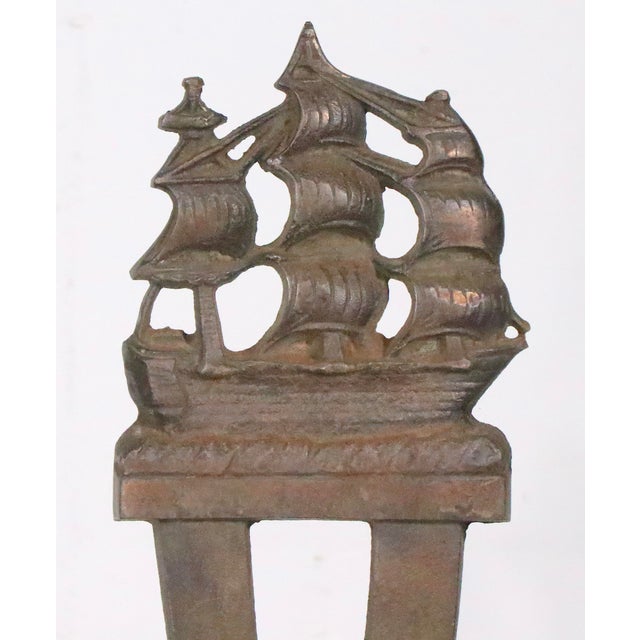 Pr. Vintage Clipper Ship Andirons For Sale - Image 14 of 15